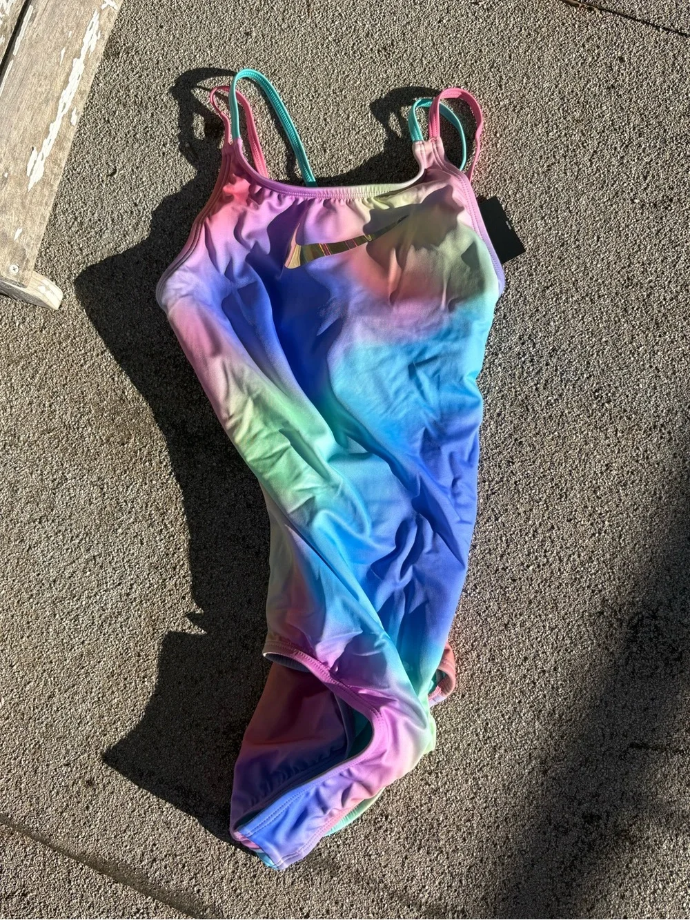 NIKE tie dye one-piece athletic swimwear girls swimming suit colorful bikini XL